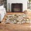 Tapis ivoire / moka / vin à motif floral Kasturi-729418462