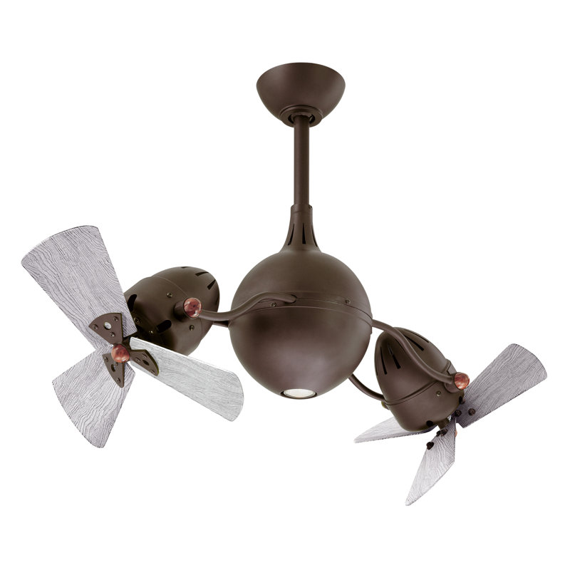 LED Downrod Ceiling Fan, Textured Bronze, Barn Wood Tone