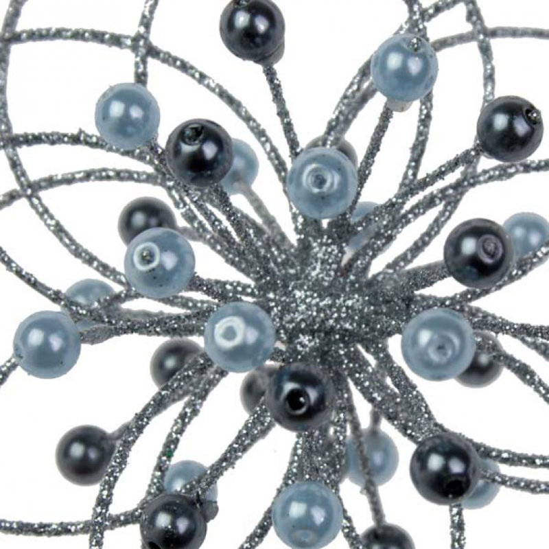 10cm Metal Plants & Flowers Holiday Shaped Ornament, Silver