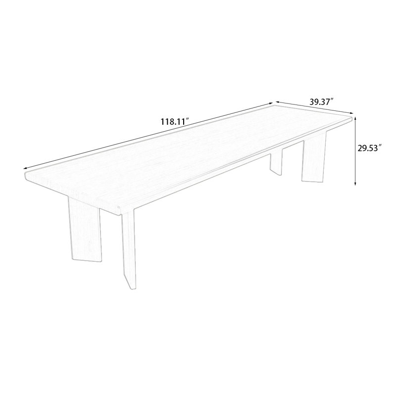 Table de conférence Burlywood, H 29,53 po x L 118,11 po x l 39,37 po