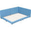 Lit tapissier grand, bleu avec - lit de longue durée, facile à assembler-121107359-121107362