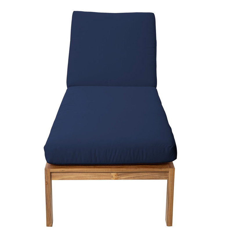Venice Outdoor Teak Chaise Lounge, Navy