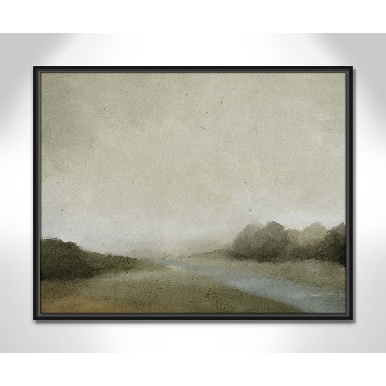 Vanora "Lovers Creek" Painting, 23.5" H x 29.5" W, Black