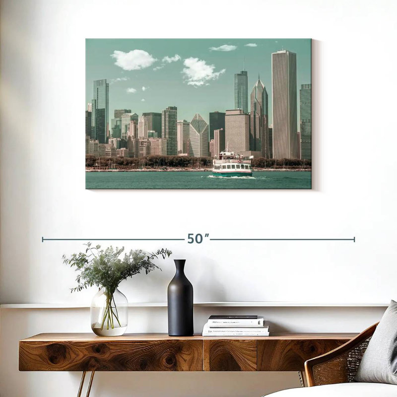 Sireci Chicago Skyline Vintage Style, 24" H x 36" W