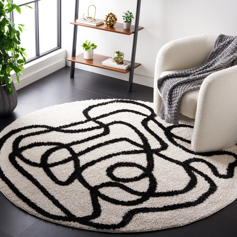 Tapis abstrait Chyanna Performance, Carré 5 pi 3 po