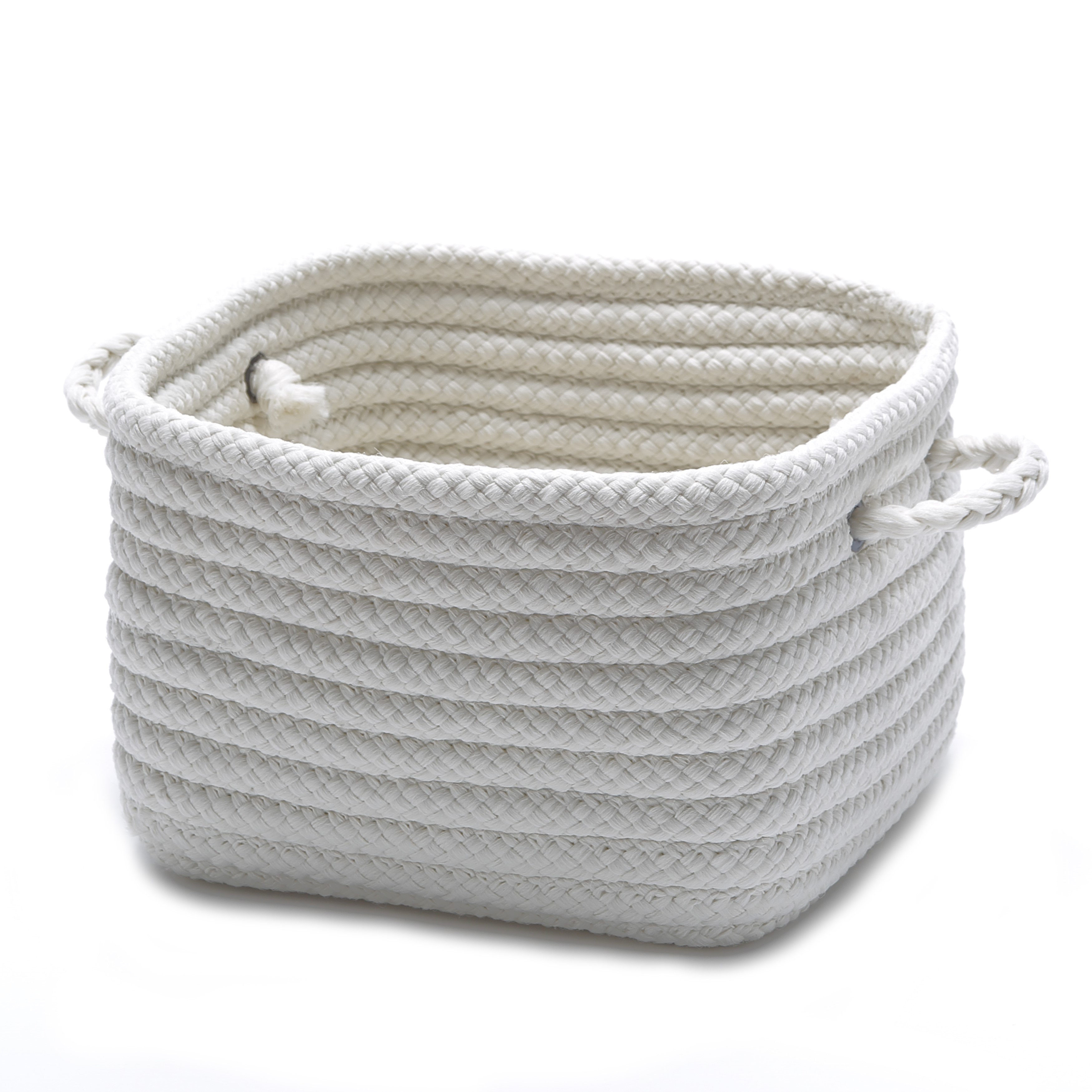 Braided Shelf Square Storage Utility Basket - White