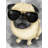Pug With Style Print On Canvas