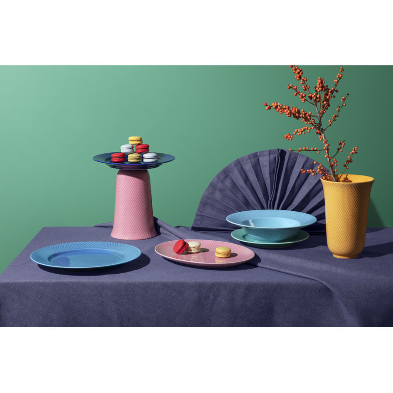 Rhombe Color Lunch Plate, Dia: 8.3", Aqua