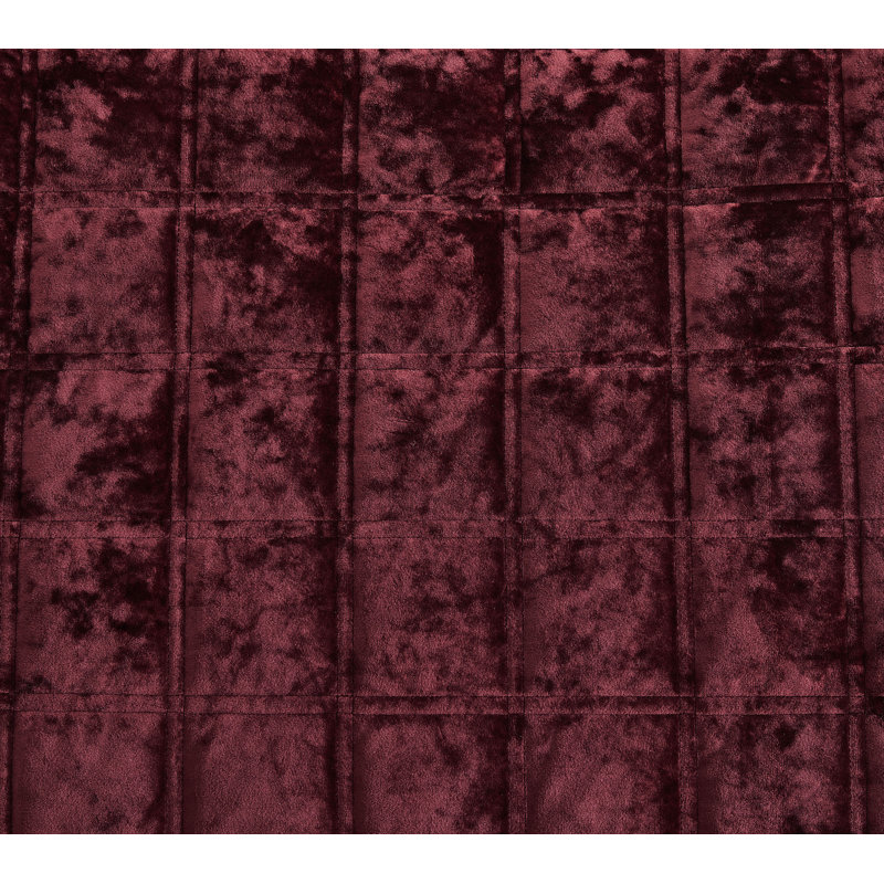 Velvet Quilt, Burgundy, Oversized King Quilt + 2 King Shams