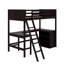 Lit mezzanine simple avec tablettes et bureau-305642810