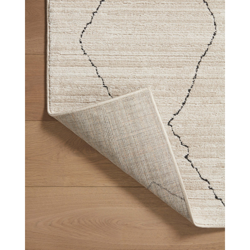 Darby Sand and Charcoal 9'-2" x 13' Polyester Area Rug