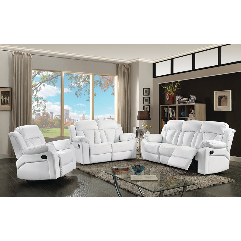 Mowery Faux Leather Recliner, White
