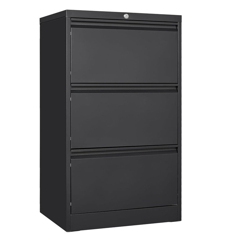 60cm Wide 3 -Drawer File Cabinet, Black