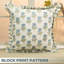 Fabdivine Floral Home Décor For Summer, Winter, 24X24 Inch Handmade Block Print, Blue, Manmohan-106744370