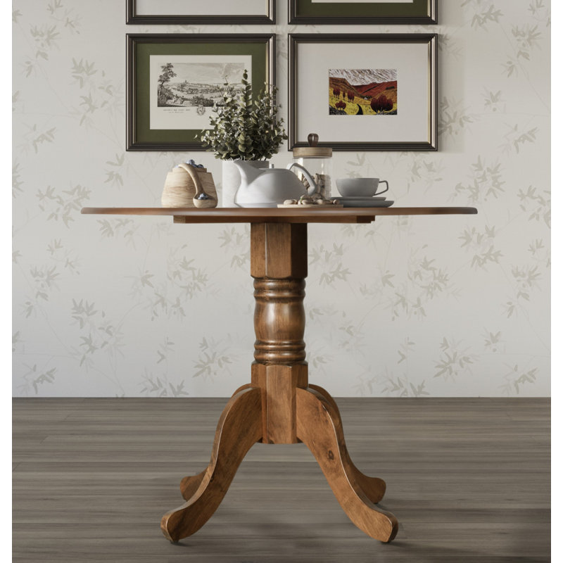 Jazlyn Round Solid Wood Base Dining Table, Brown