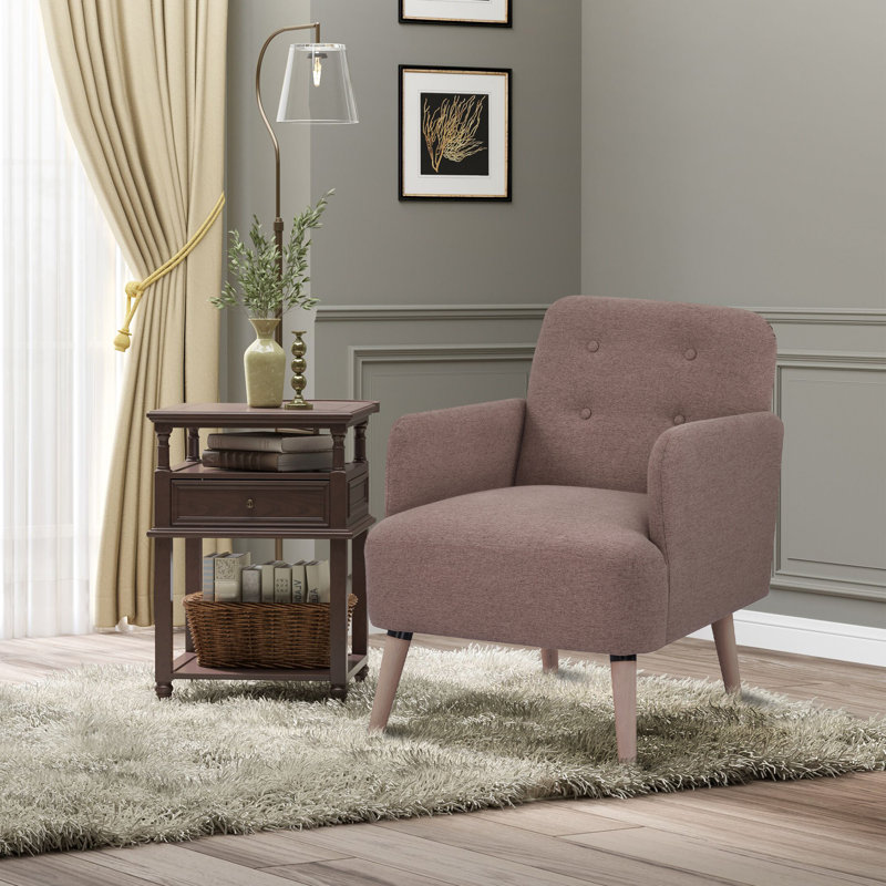 Auxerre Upholstered Armchair, Brown