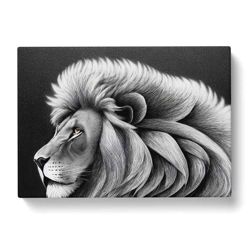 Electrifying Lion - Wrapped Canvas Print, 40cm H x 60cm W x 3cm D
