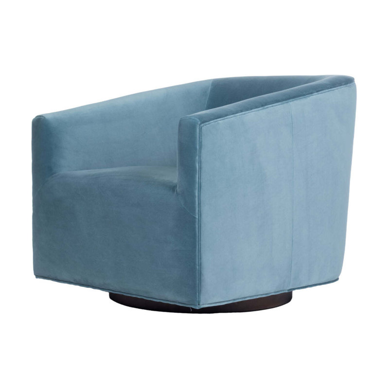 Harvey Swivel Chair, Blue Polyester