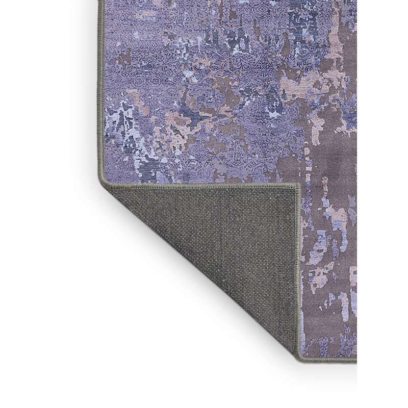 Tapis mauve / brun à motif abstrait Burgettstown, Rectangle 7 pi x 10 pi