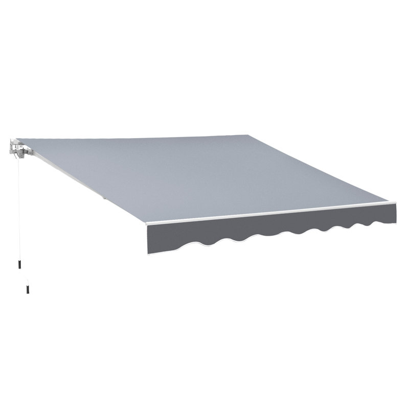 Auvent de patio manuel rétractable en gris