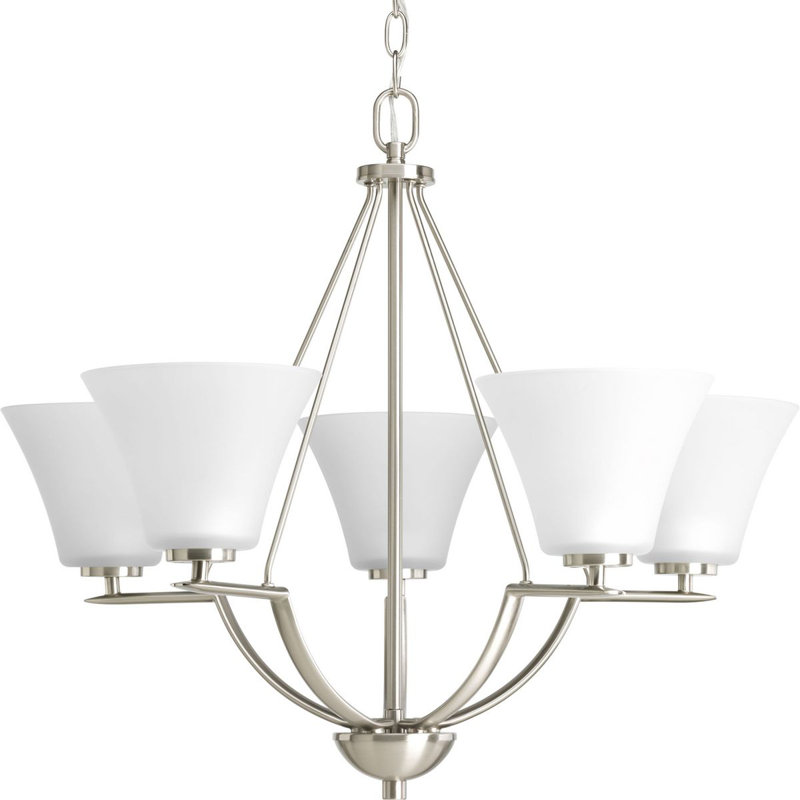 Karla Dimmable Classic / Traditional Chandelier, Brushed Nickel, 3