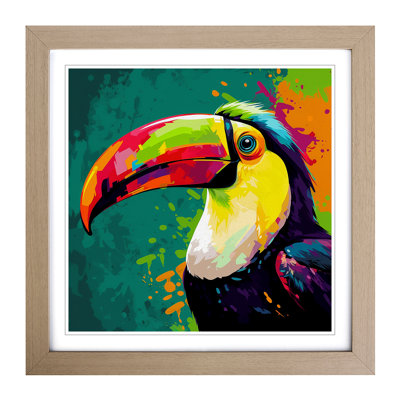 Toucan Pop Art No.1 - Single Picture Frame Print on Wood