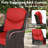 Adcox 2-Person Outdoor Patio Conversation Rattan Seating Group With 2 Ottomans,2 Swivel Chairs and Red Cushions-1835071685