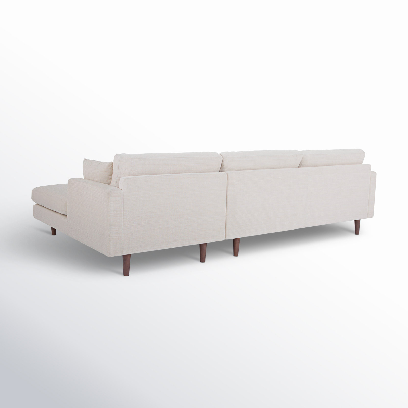 Laguna Upholstered Chaise L-Sectional, Right Hand Facing, Cream Performance Basketweave