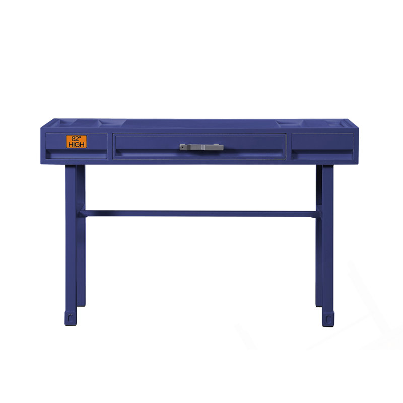 Modern Industrial Vanity And Writing Desk With Smooth-Glide Drawer And Durable Metal Frame
