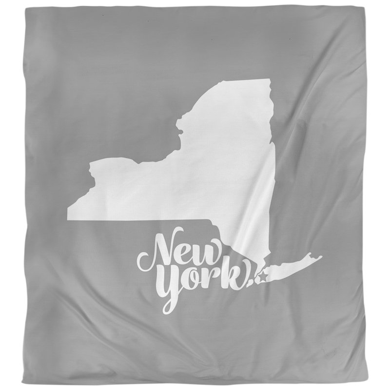 Housse de couette new york, Gris, Microfibre