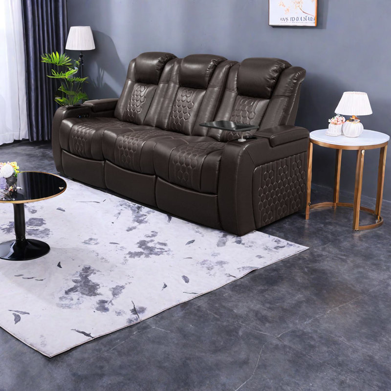 Fauteuils inclinables électriques réglables en cuir fleur, style moderne pour le divertissement à domicile