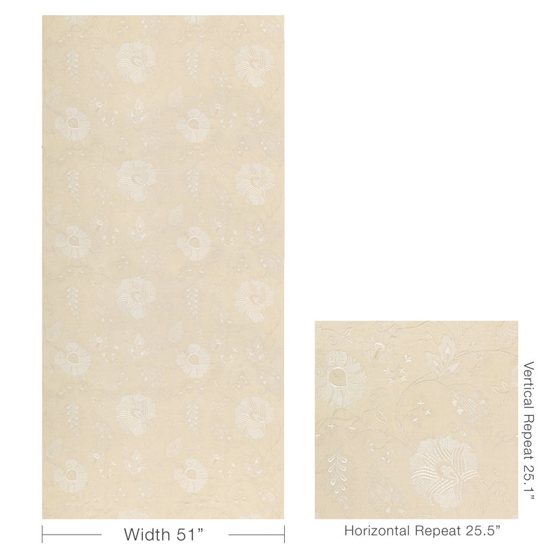 Shiraz Emb Fabric, Stone/Ivory