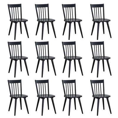 Nicholus 17.5" Wide Country Farmhouse Slat Back Wood Modern Dining Chairs