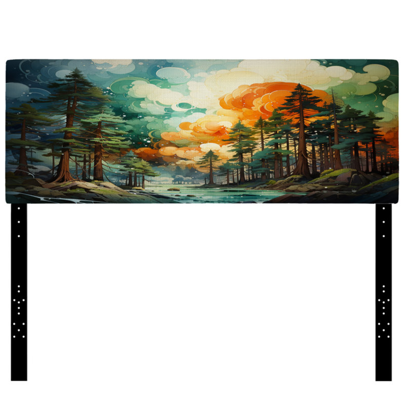Kammeron - Tree Redwood Upholstery Panel Headboard, Grand