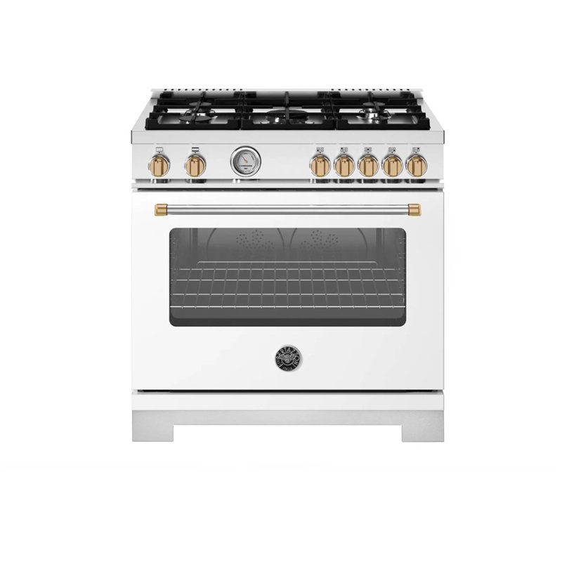 Bertazzoni 36 in. W Smart Gas Slide-In, Matte White