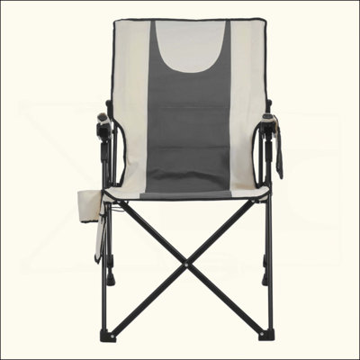 Chaise de camping chauffée, 3 réglages de chaleur, chaise de camping pliante à haut dossier, peut supporter 260 lb, chaises de plage entièrement rembourrées avec accoudoir et porte-gobelet, chaises de jardin portatives pour les voyages sportifs en plein air
