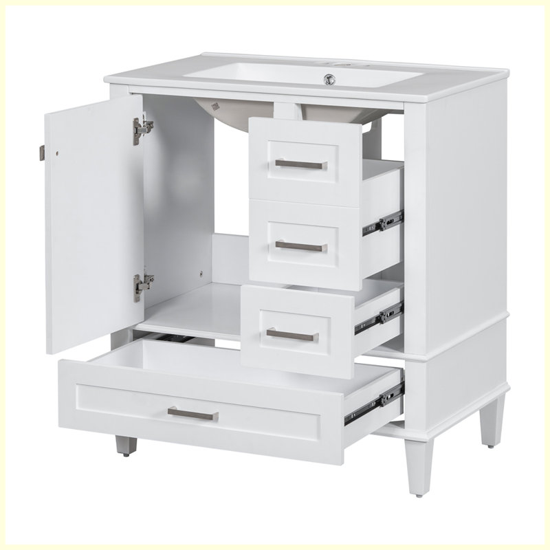 Ensemble d'armoire de salle de bain moderne avec évier, Blanc