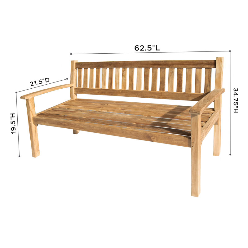 Huntington Outdoor Teak Bench, Forest Green
