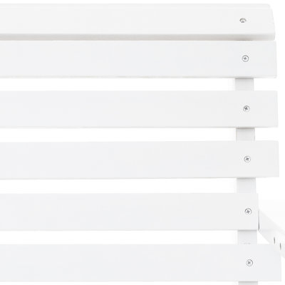 Banc de balançoire en bois de 4 pi pour l'extérieur, capacité de 880 lb, chaise robuste avec suspension, blanc, structure résistante aux intempéries et au jardin, charge ergonomique, installation facile