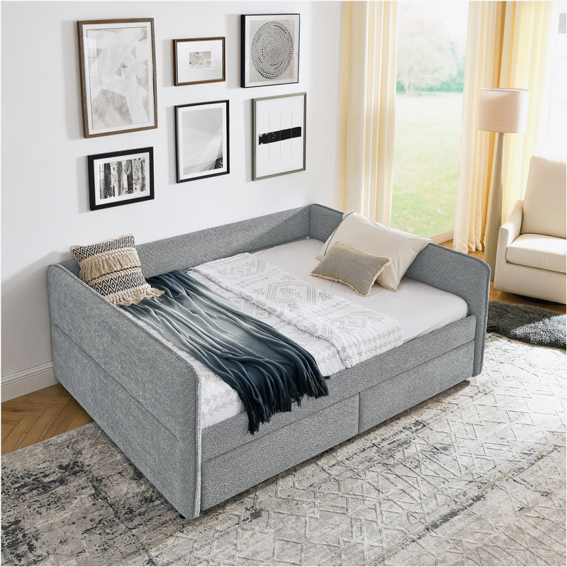 Lit de jour, canapé-lit, gris, Grand