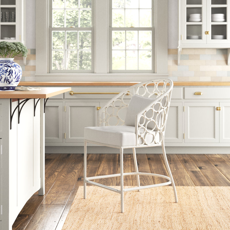 Rosalie 24" Counter Stool, White