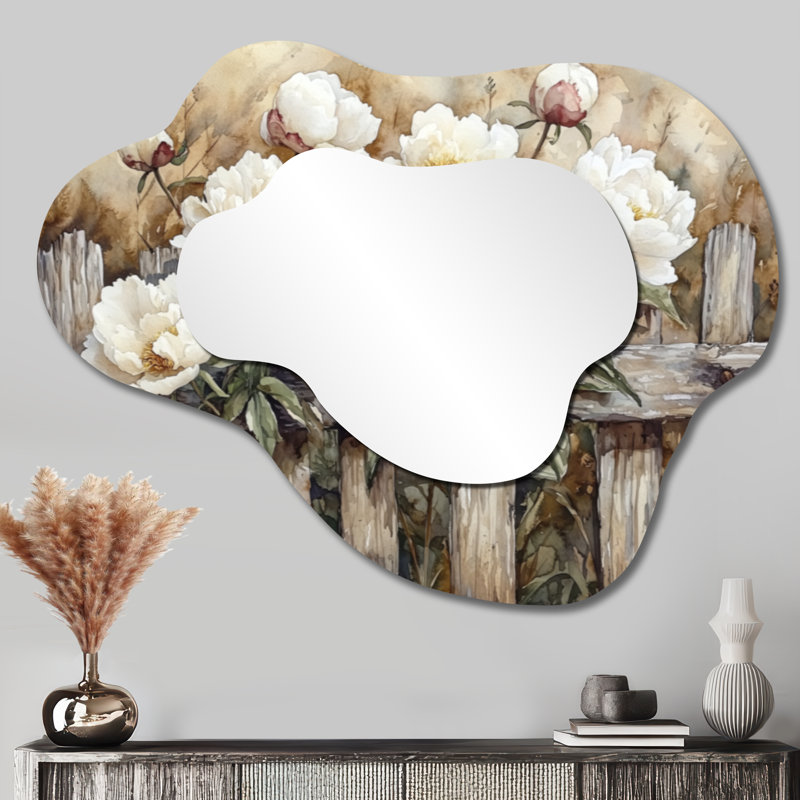 Miroir de coiffeuse traditionnel, imprimé sur métal, 27 po x 35 po