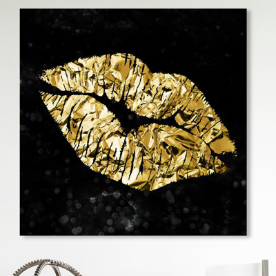 «Gold and Black Kiss», impression sur toile