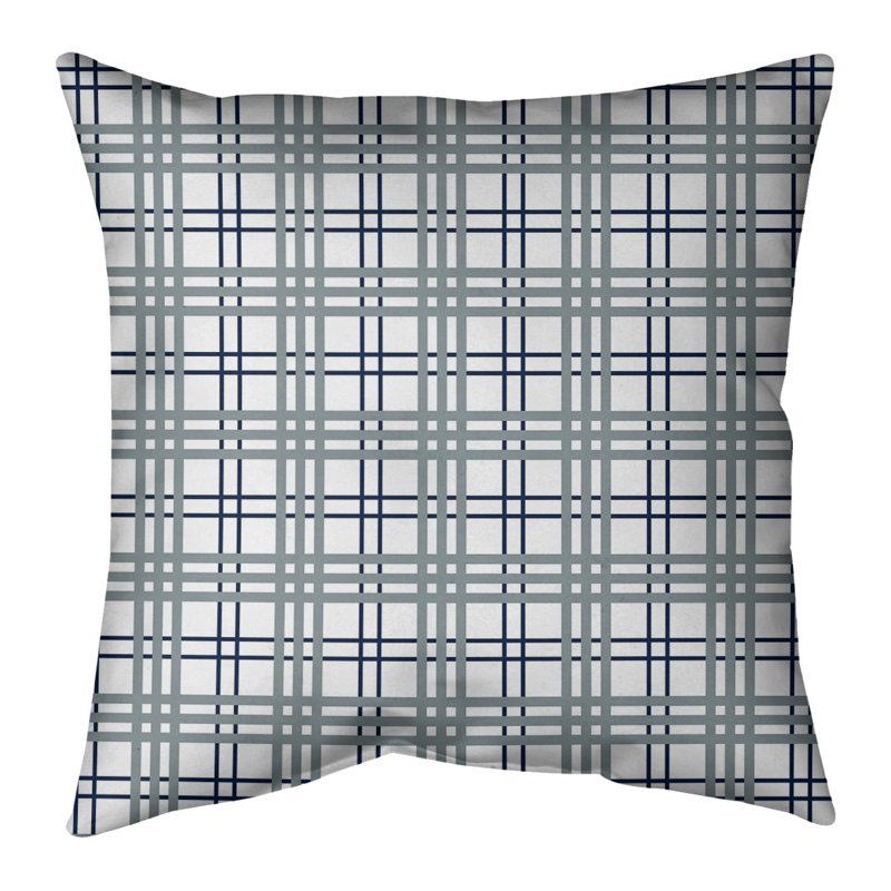 Coussin Los Angeles, 18" x 18", Polyester/ Bourre en polyester, Bleu / gris Dallas 