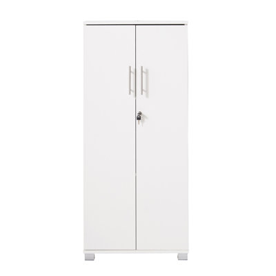 Armoire de rangement verrouillable de 49,2 po de hauteur avec 3 tablettes et pieds de nivellement réglables Saravia