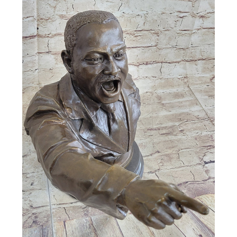 Sculpture en bronze de Martin Luther King Jr. MLK, art original de 12 po x 15 po