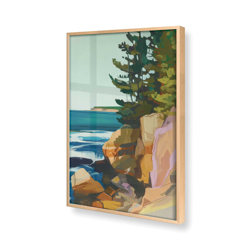 «Seacliff Whispers V2», impression encadrée sur papier par Azure Artisanal Studio, Érable brut, H 17 po x l 13 po x P 1,25 po