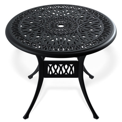 Cast Aluminum Patio Table, 35.19" - To Damage, Cozy Atmosphere Dining 35.19-Inch Construction, Charming Outdoor