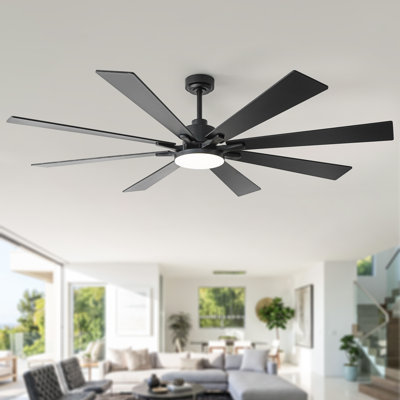 Vaczon 72" Smart Dimmable LED Ceiling Fan with 3CCT LED Lights, 6-Speed Reversible DC Motor, Timer, Remote and App Control