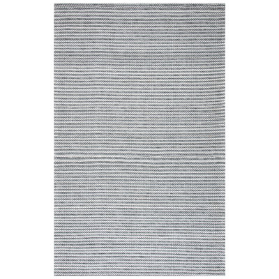 Tapis gris clair / blanc en laine tissé à plat Perry